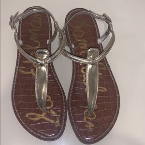 Sam Edelman gold Gigi thong T strap